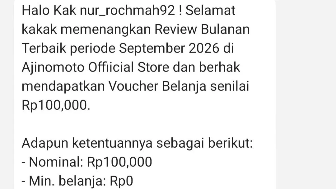 voucher belanja Ajinomoto