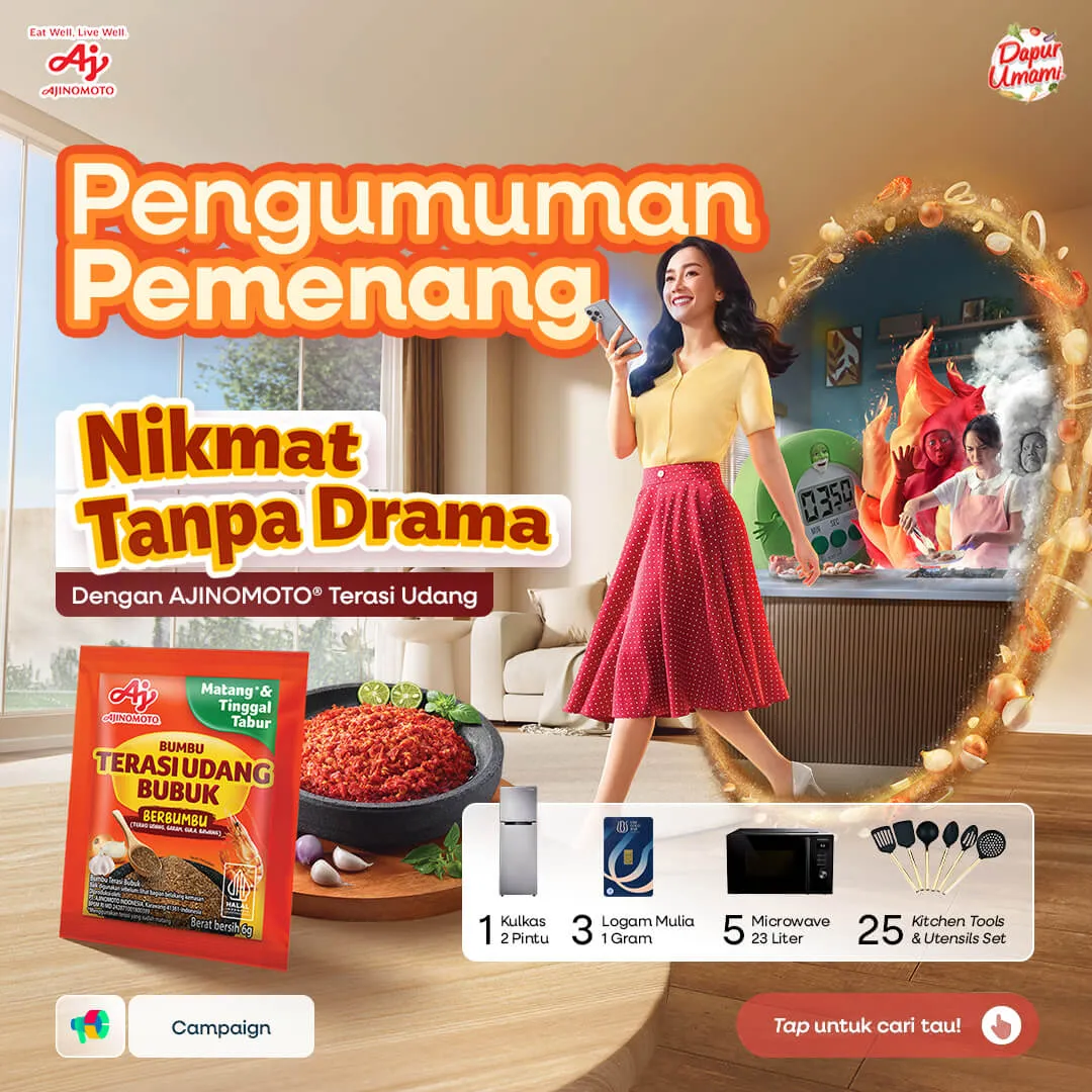 Pemenang Kreasi Masakan Nikmat Tanpa Drama Bersama AJINOMOTO® Terasi Udang