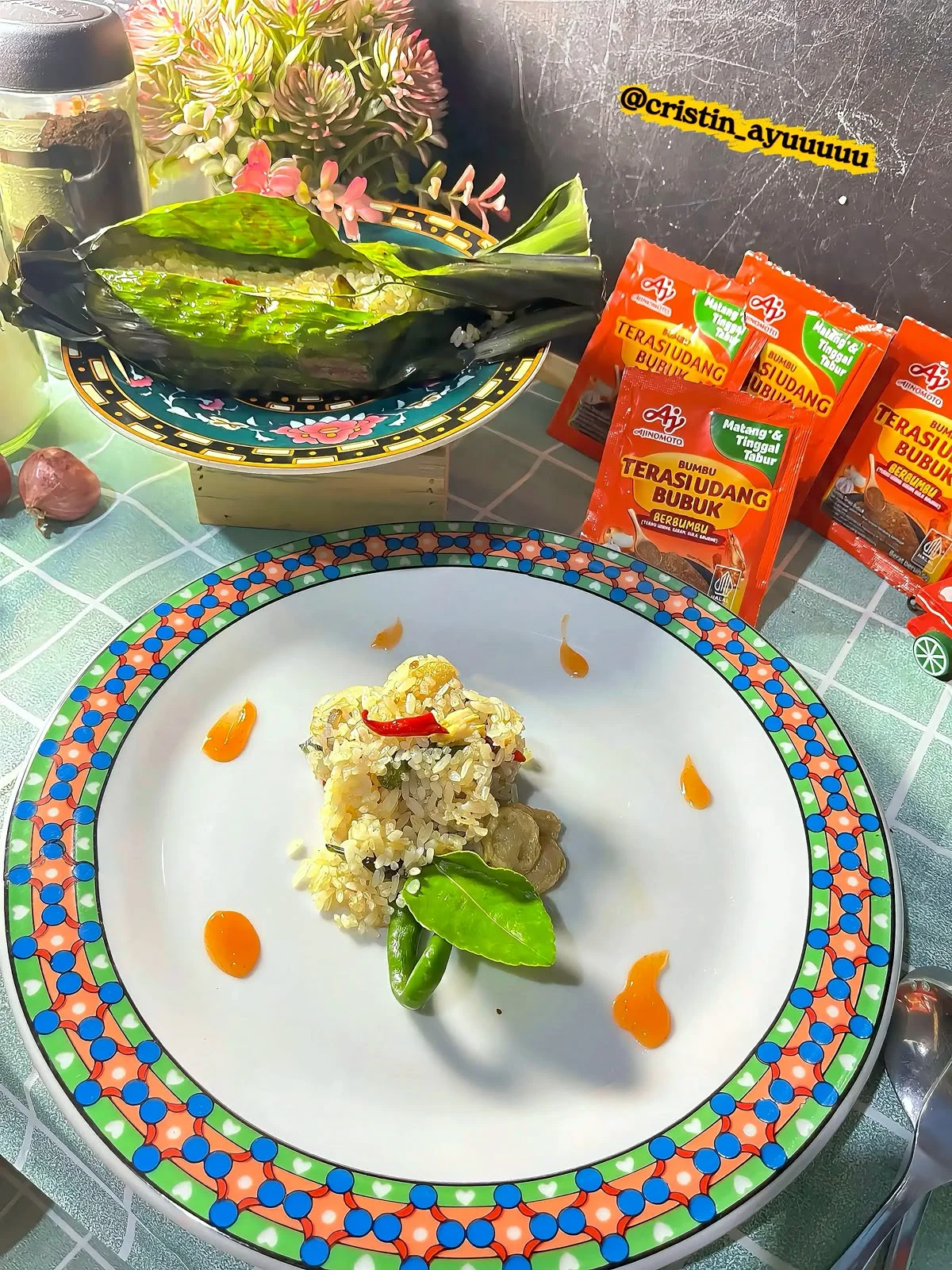 #NikmatTanpaDrama,Nasi goreng bakar ala Terasi bubuk Ajinomoto