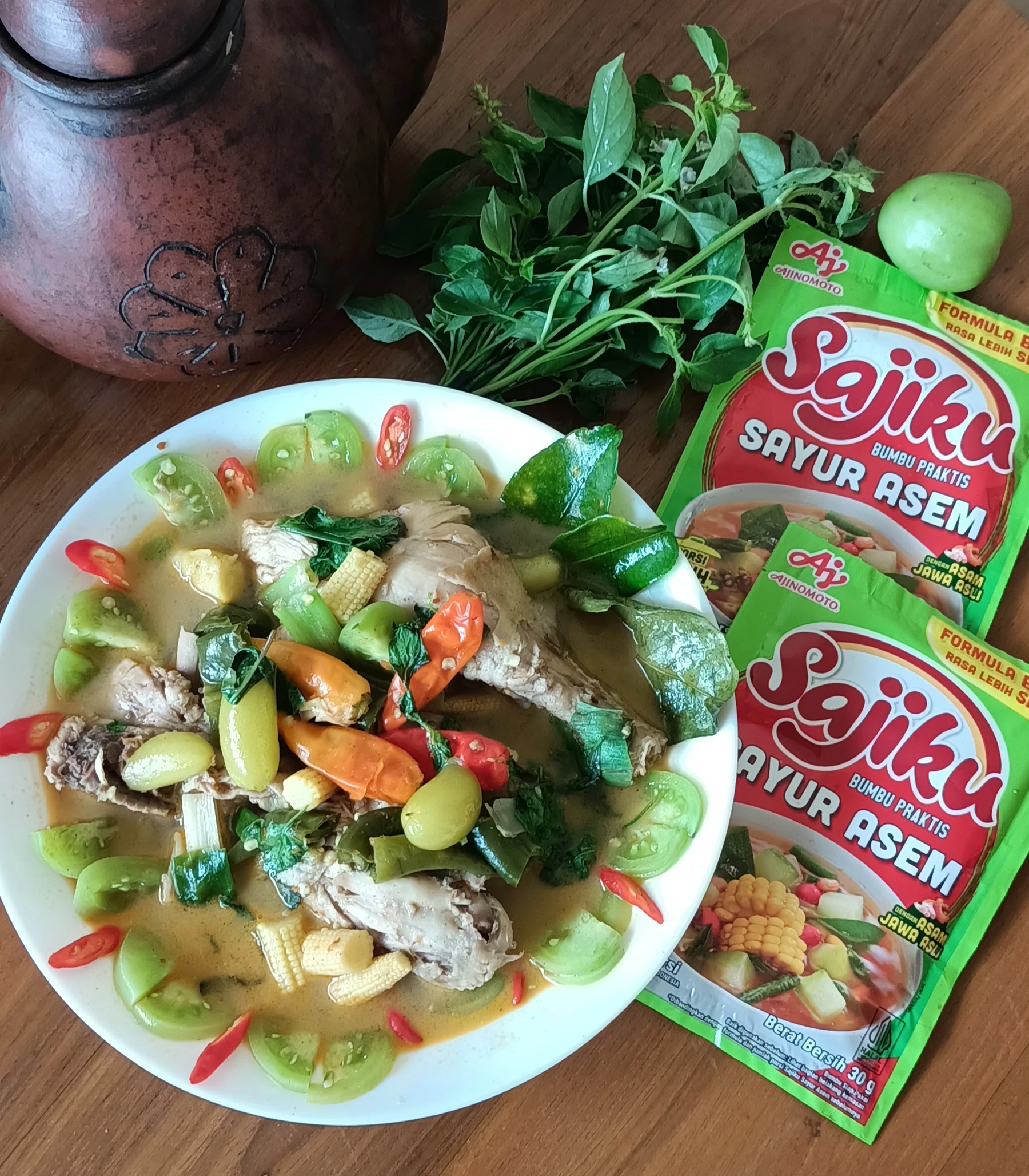 Asem-asem Ayam Daun Kemangi