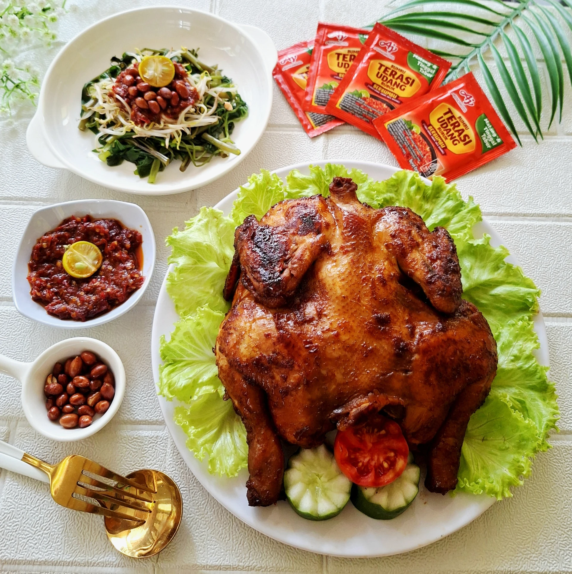 Ayam Bakar Taliwang dan Plecing Kangkung ala Ajinomoto