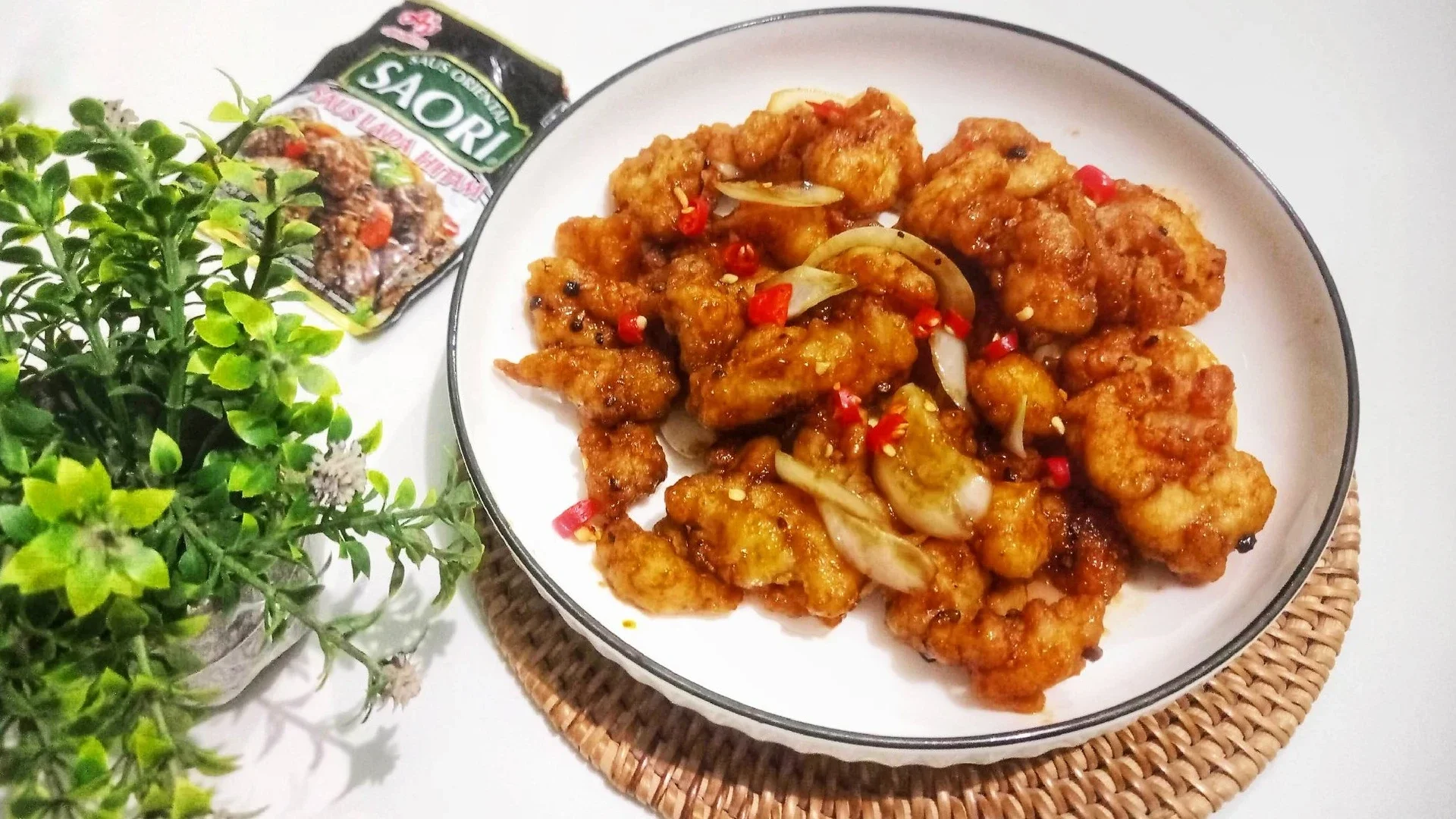 Ayam crispy saus lada hitam 