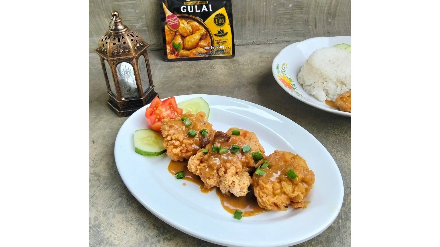 Ayam goreng krispi saus gulai SAJIKU 