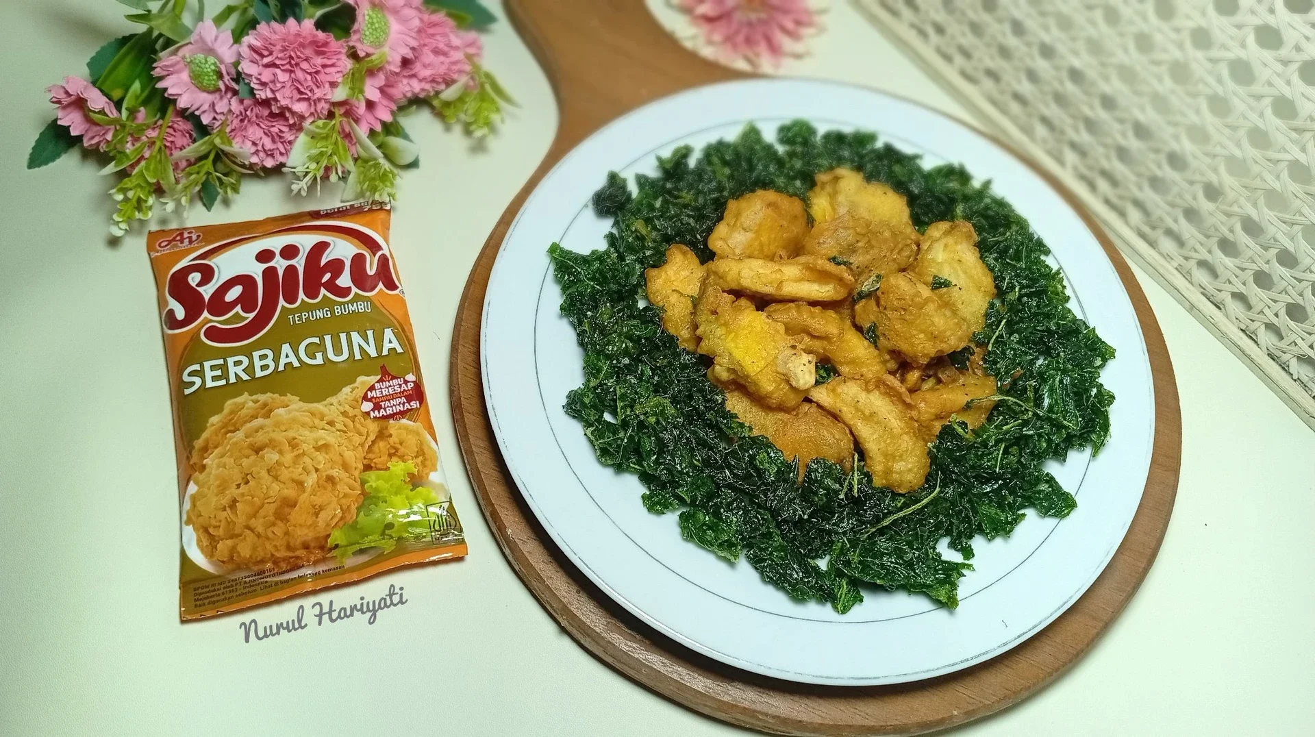 Ayam & Jukut Bayam Double Crispy ala Sajiku #SajikuLezatMeresapSampaiDalam