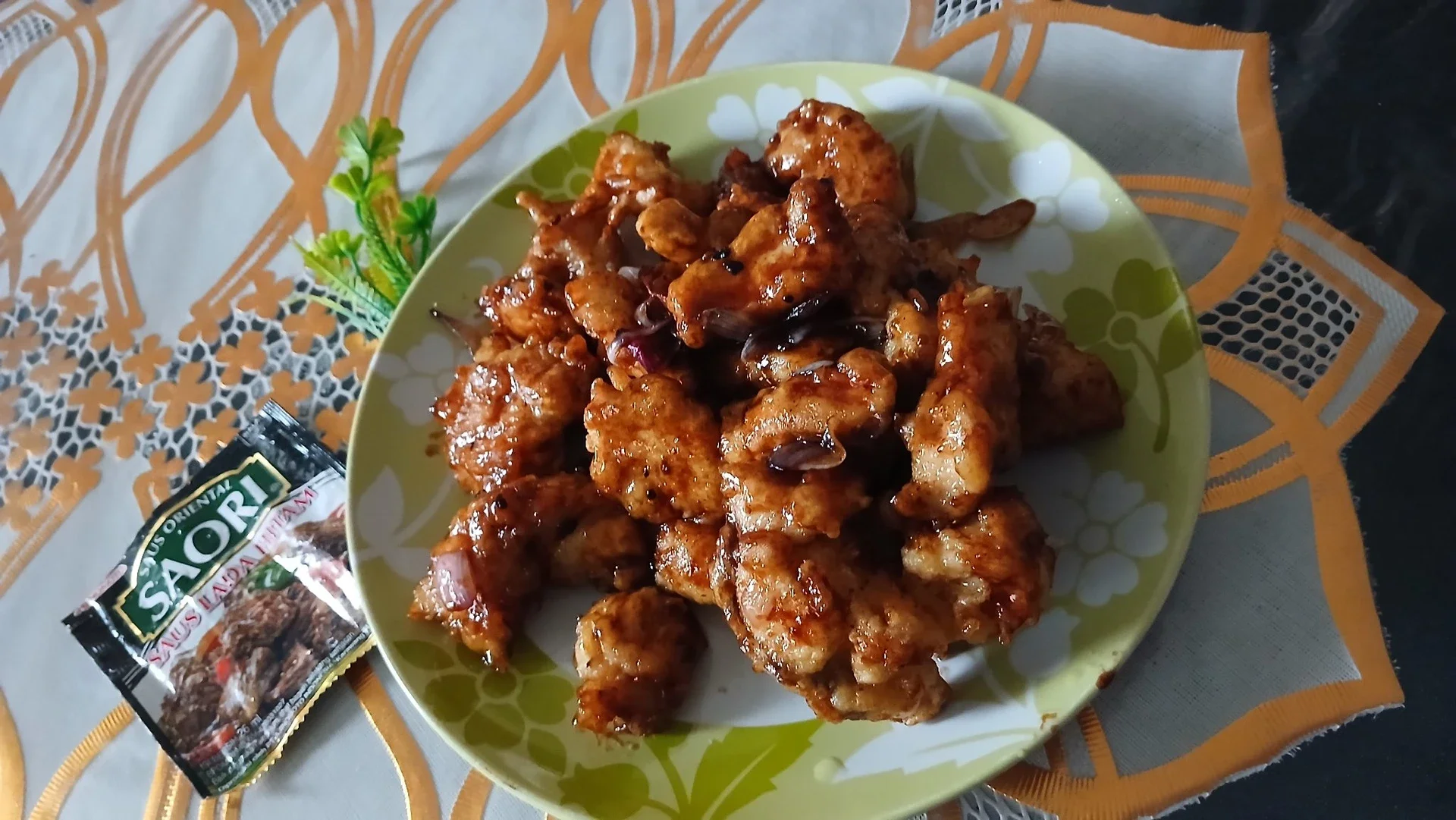Ayam Popcorn Saori Lada Hitam 