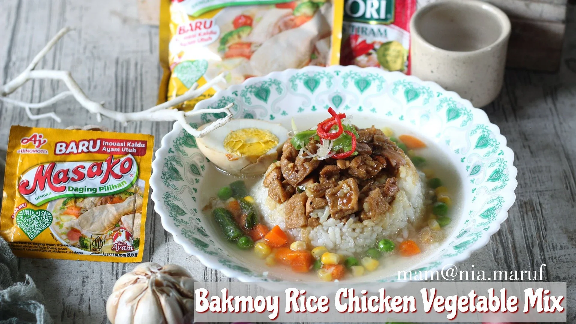 Bakmoy Rice Chicken Vegetable Mix #JalanNinjaMasako