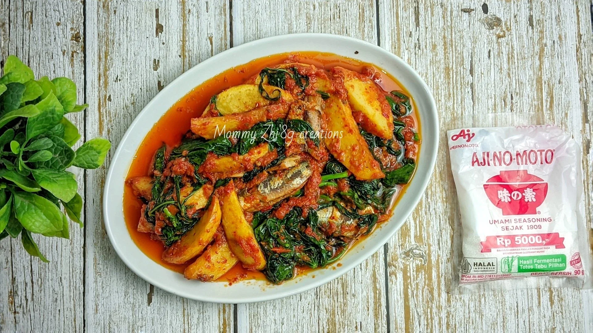 Balado Sarden Kentang Pucuk Ubi