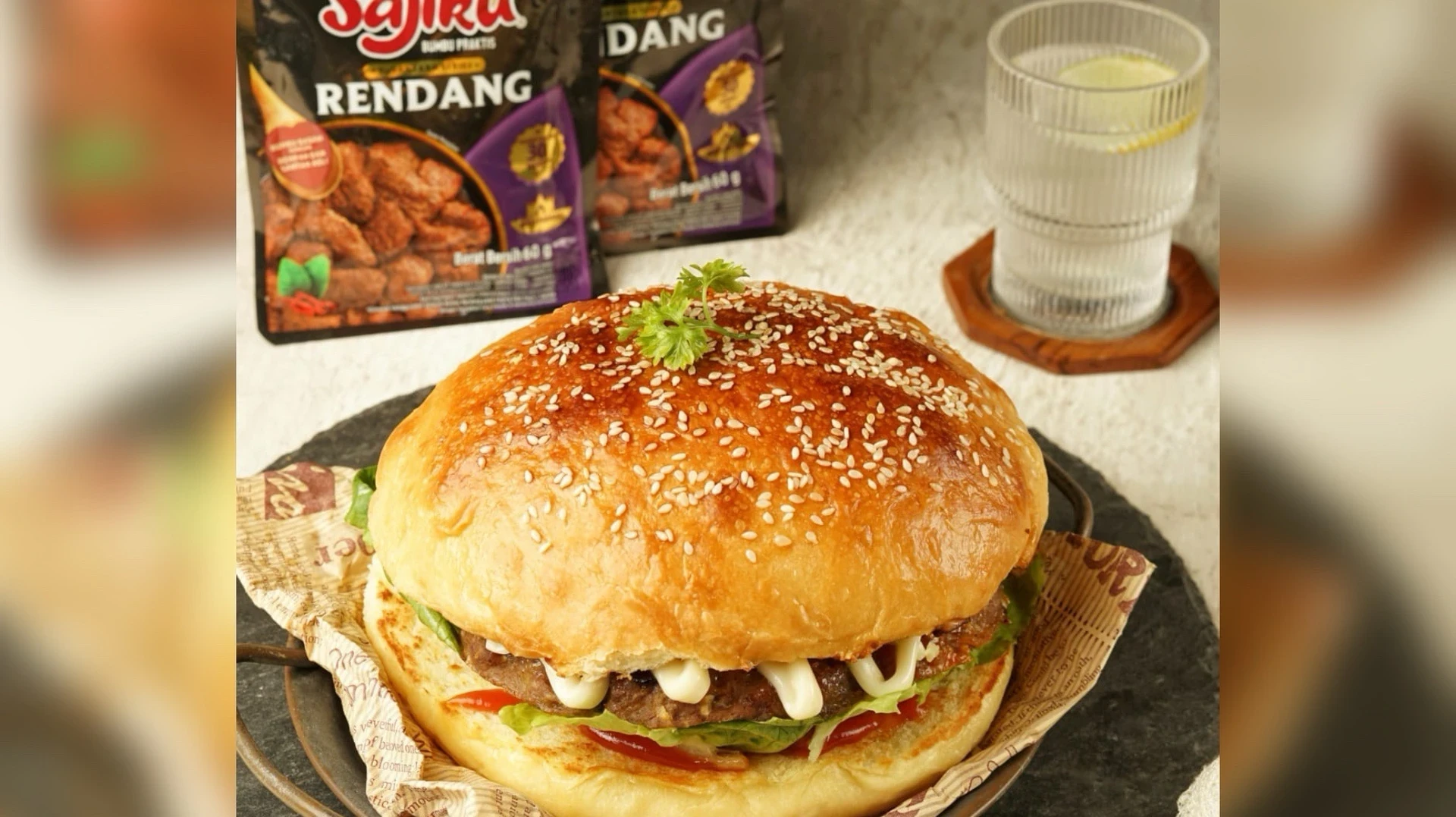 Beef Rendang Big Burger ala Sajiku