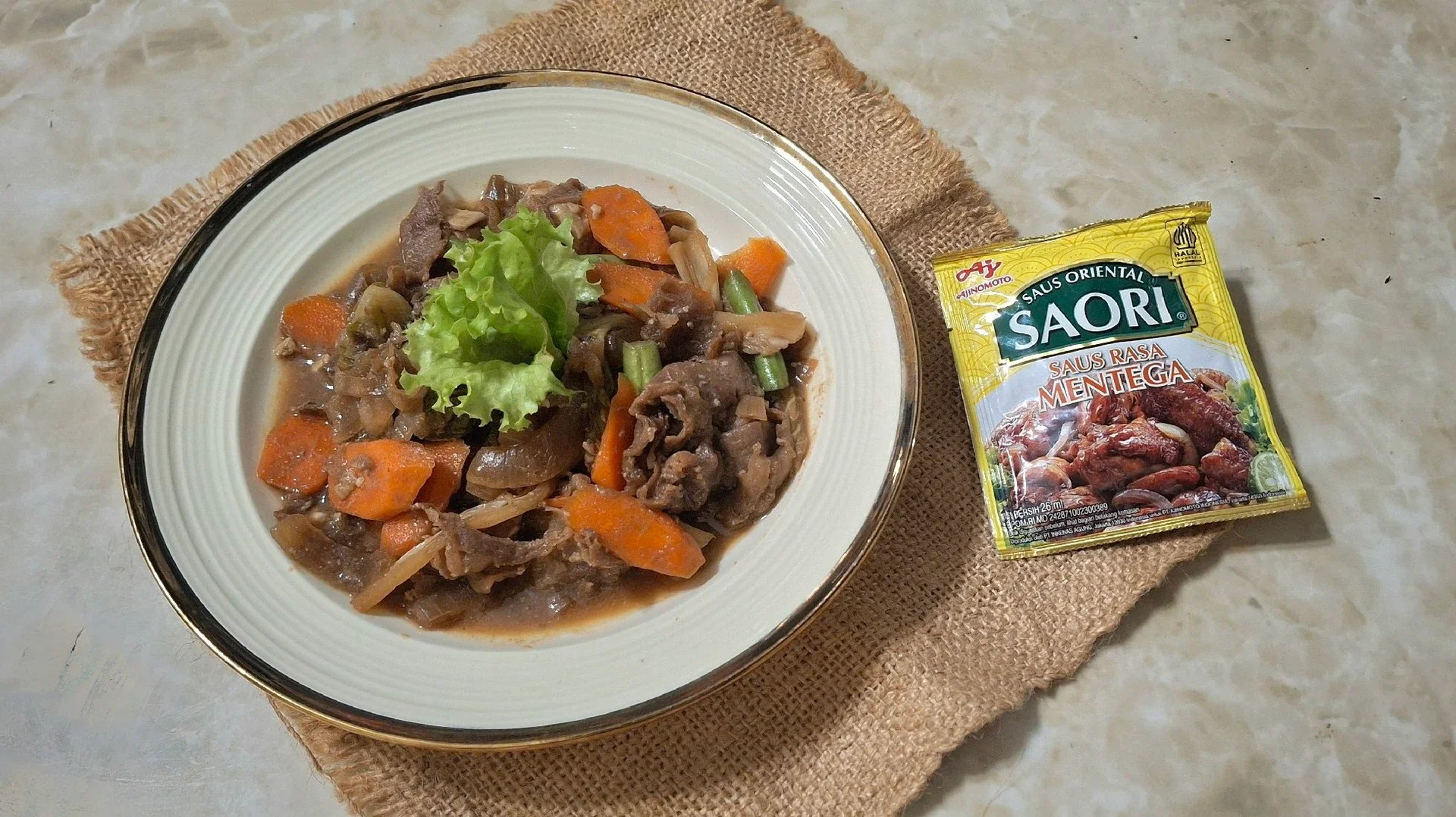 Beef Slice Saori Saus Mentega