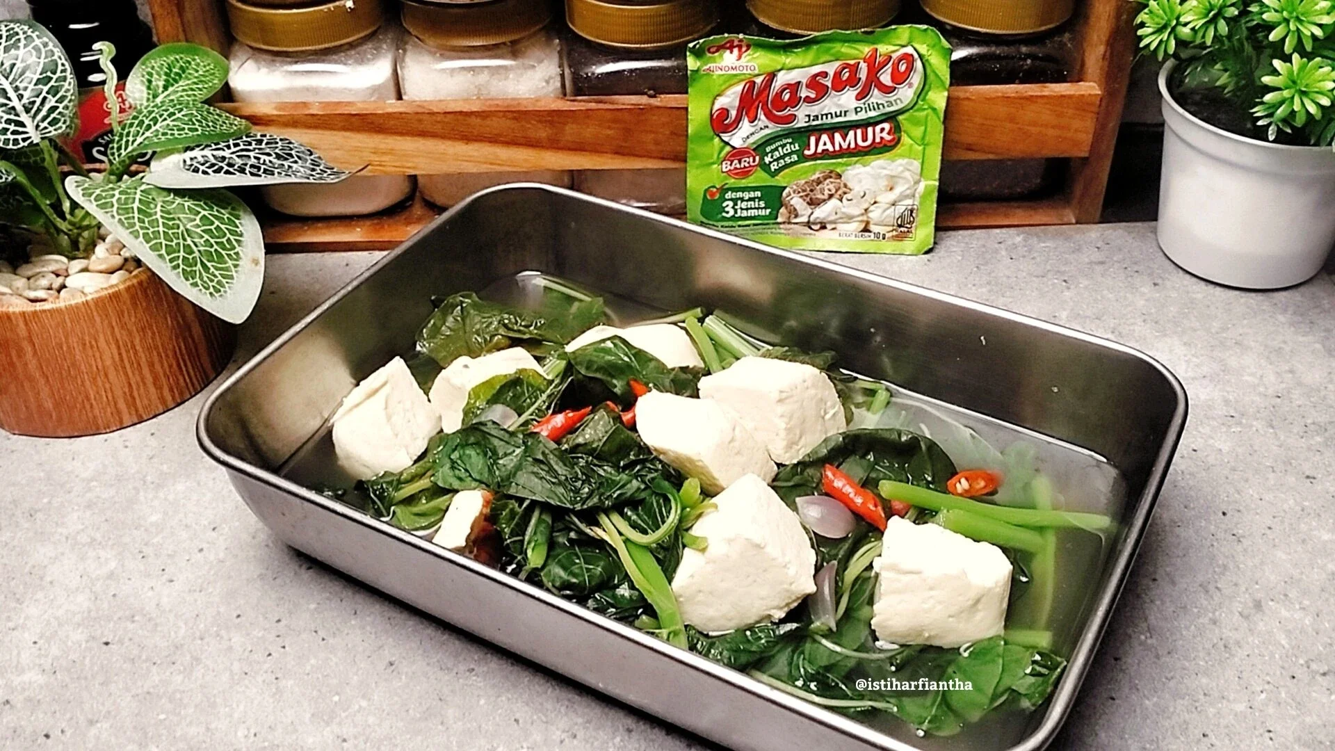 Bening Bayam Tahu Putih ala MASAKO® #MasakanPenuhCinta