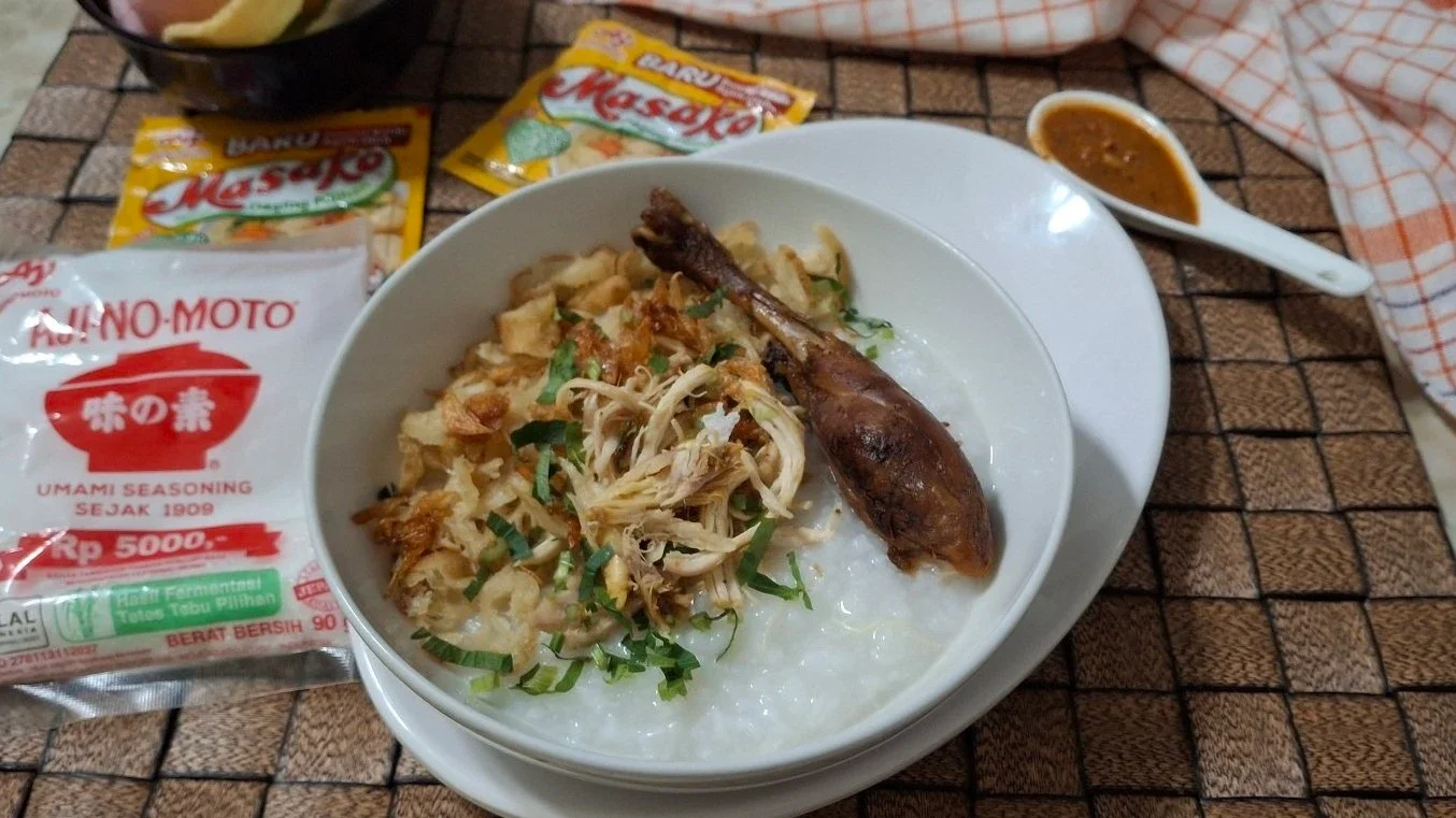 Bubur Suwir Bebek Bakar 
