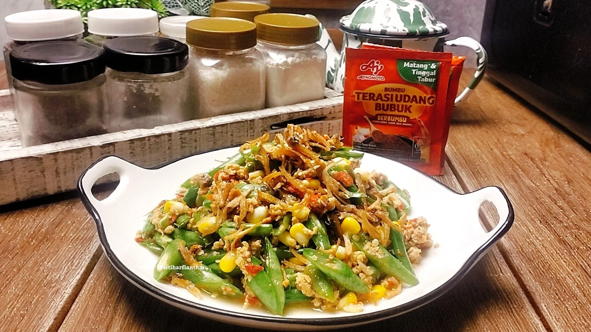 Buncis Jagung Telur Terasi ala AJINOMOTO® Terasi Udang #NikmatTanpaDrama
