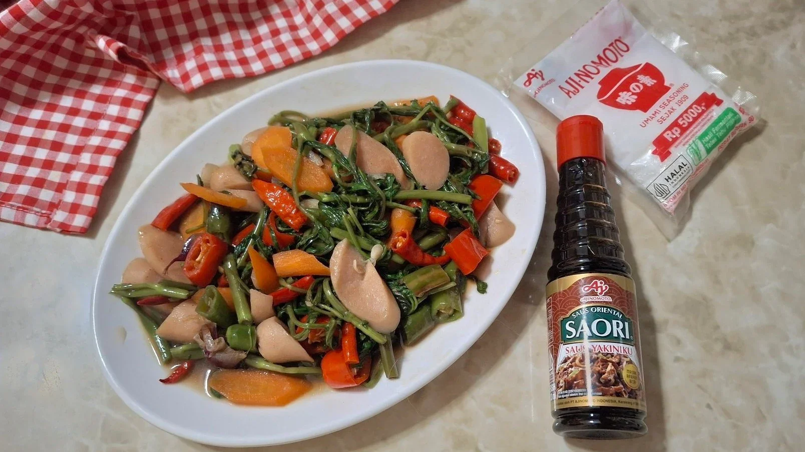 Ca Kangkung Sosis Saori Yakiniku