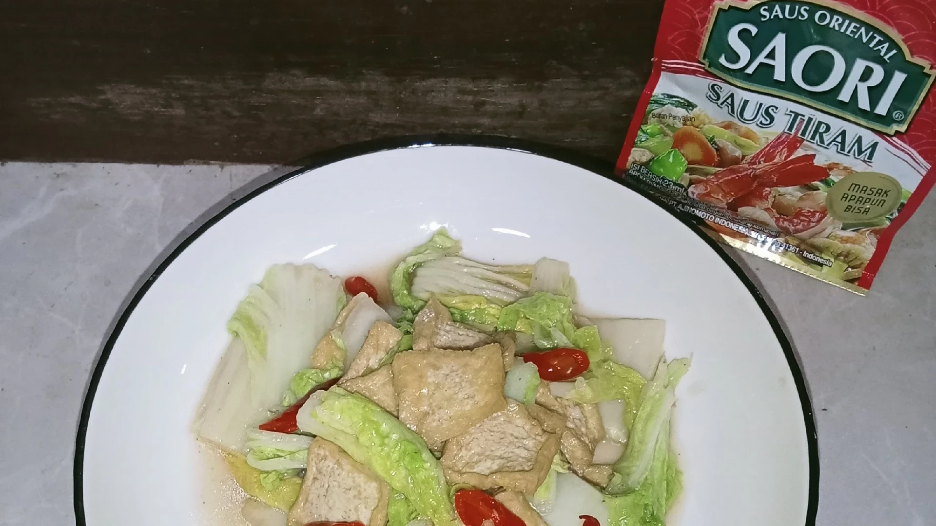 Ca Sawi Putih Tahu Goreng 