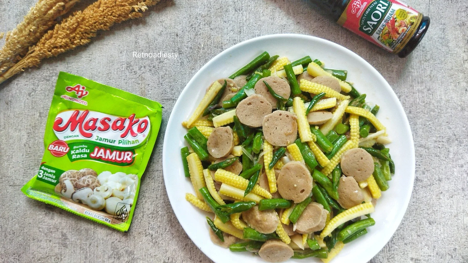 Cah buncis jagung putren baso