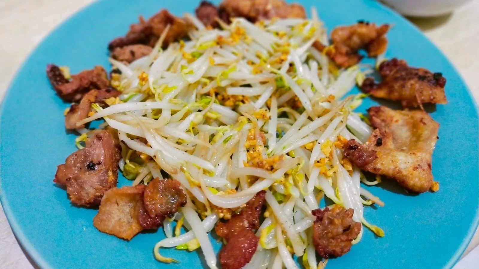Cah Tauge & Kulit Ayam Crispy Tanpa tepung