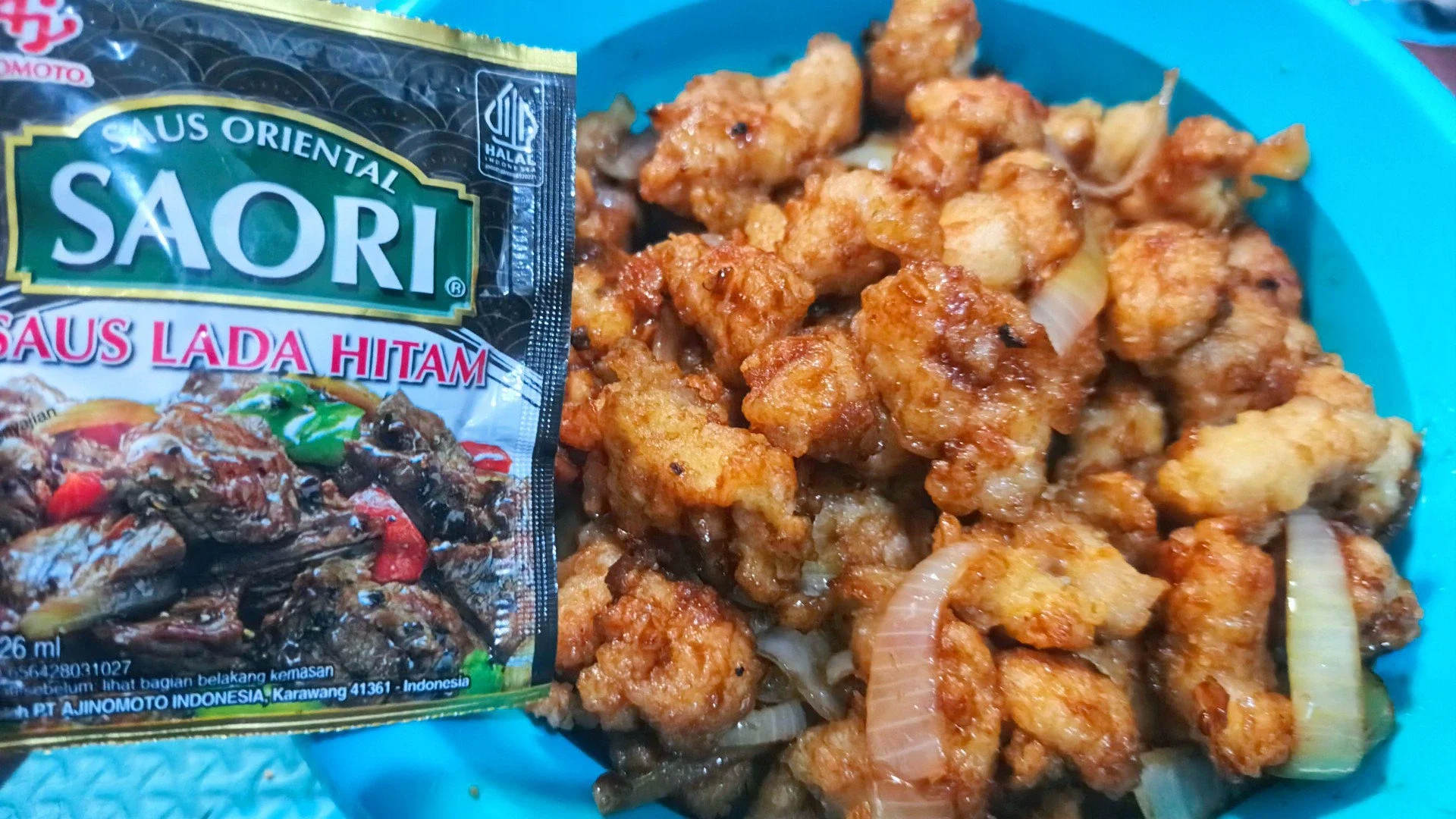 Chicken Crispy saus lada hitam 