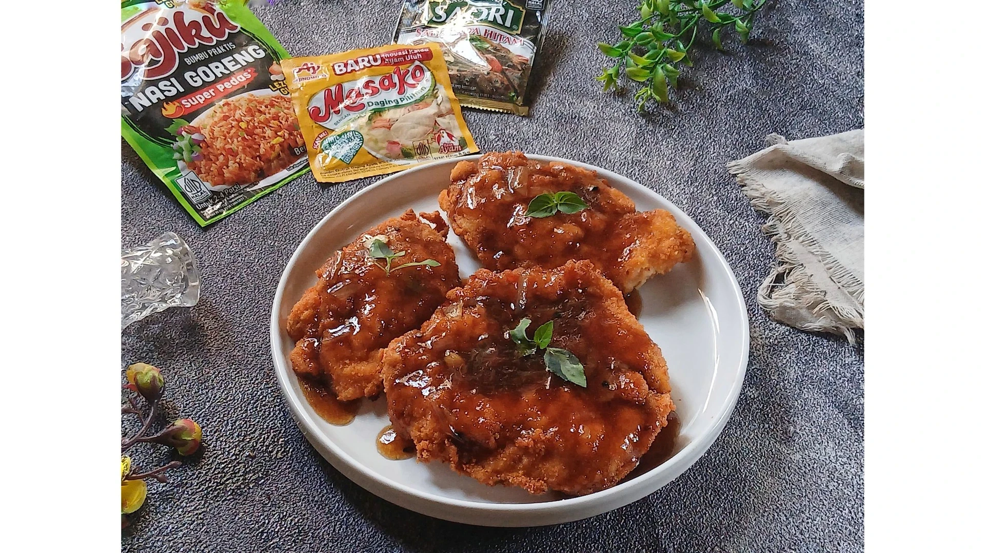Chiken Katsu Lada hitam.