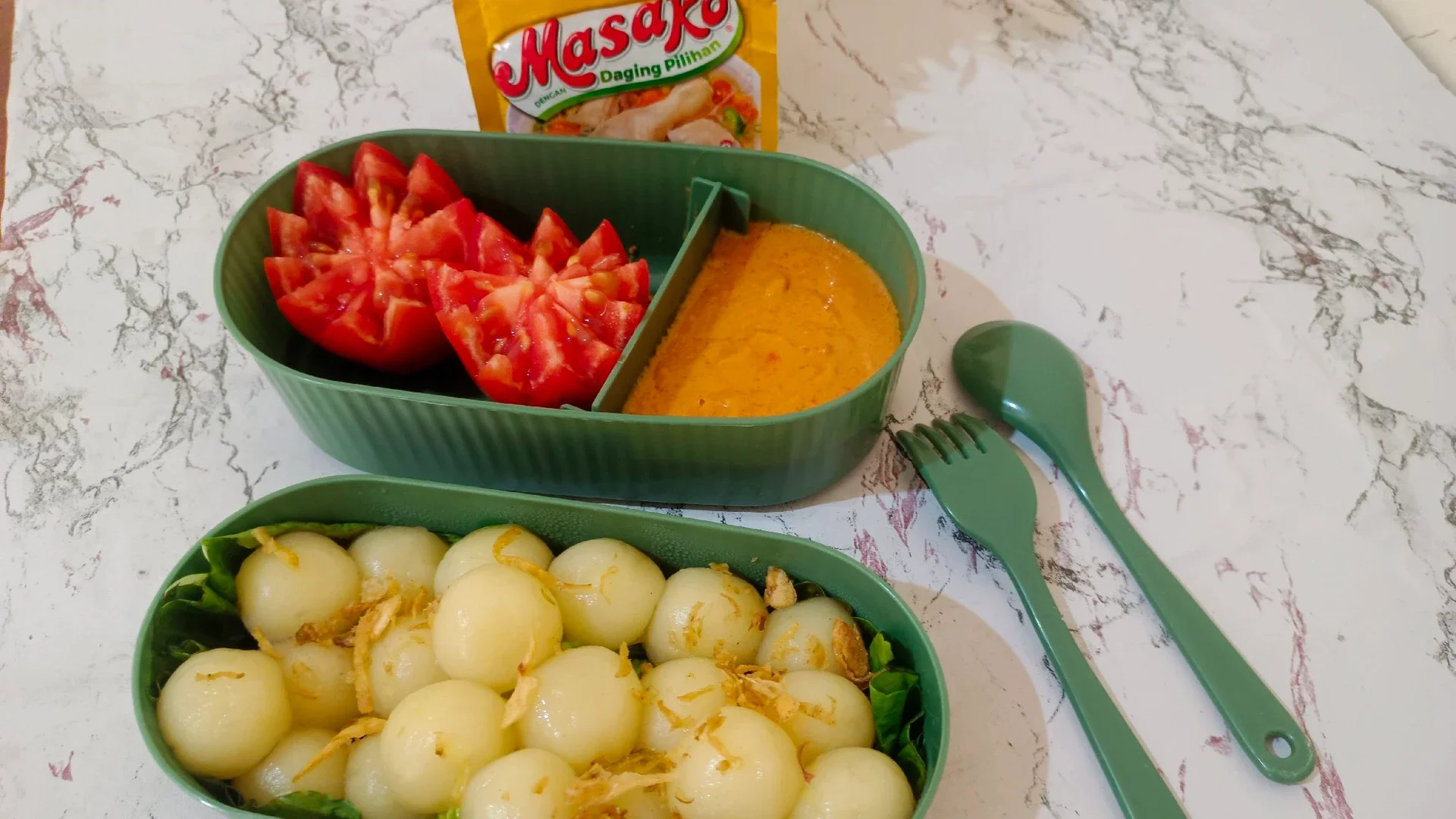 Cilok Kentang Bumbu Kacang Ala Masako