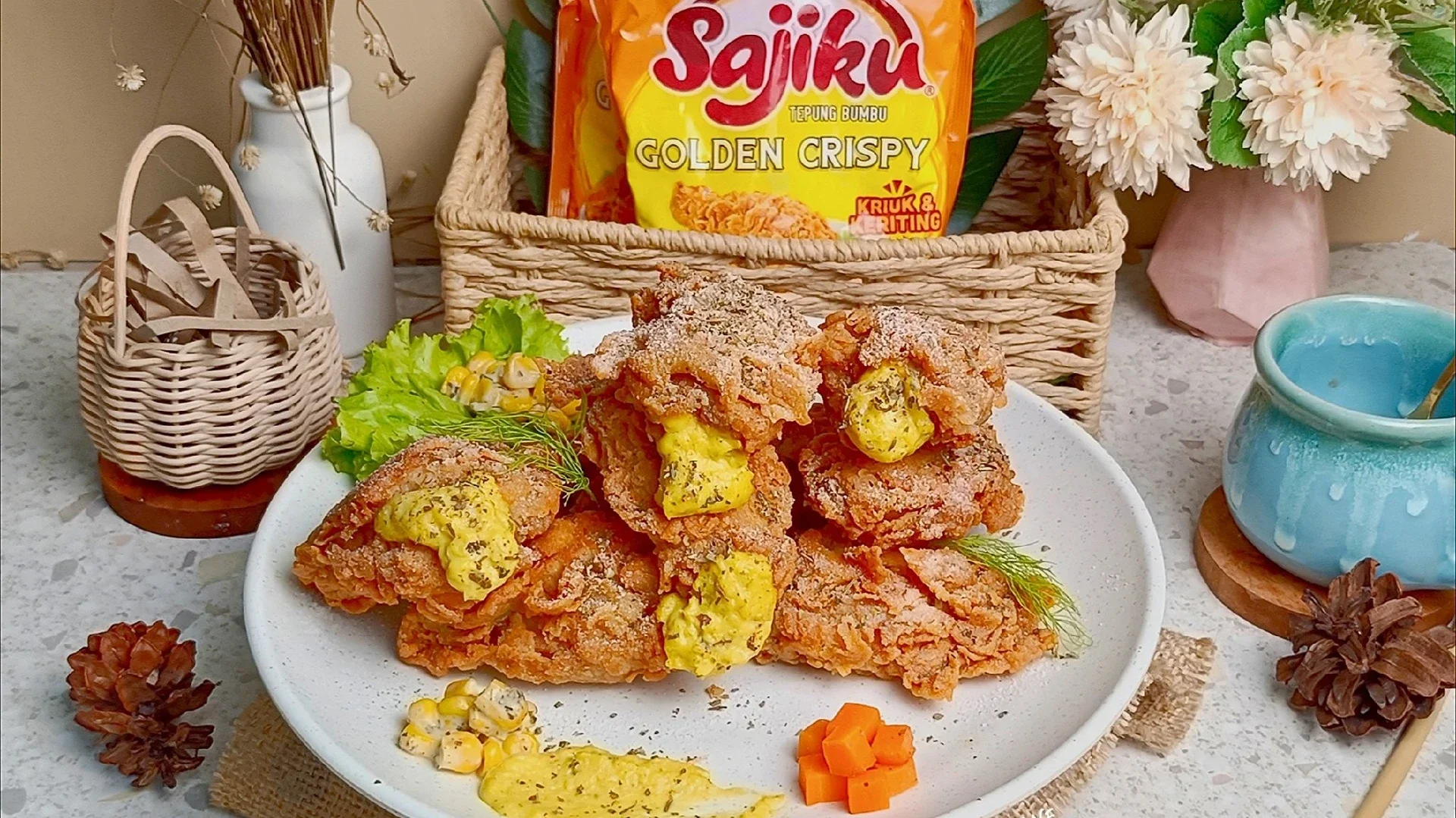 Crispy Corn Milk Stuffed Wings