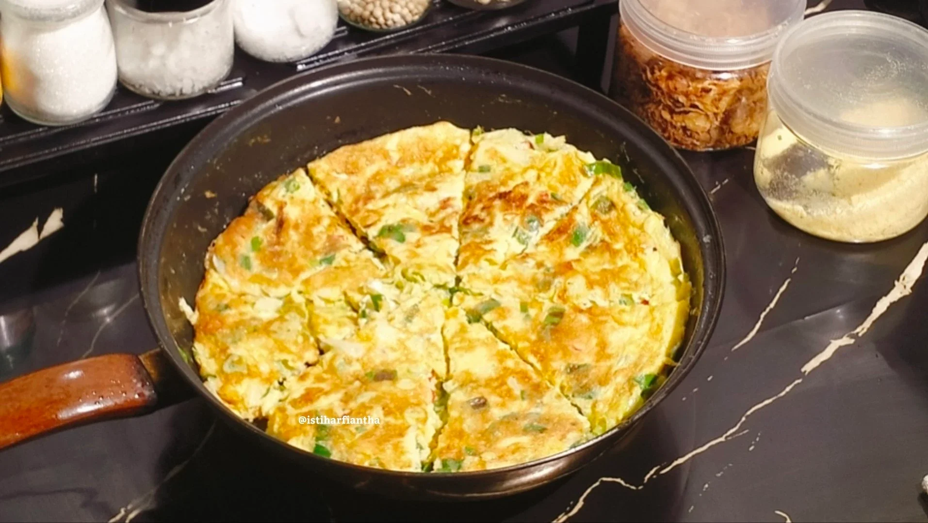 Dadar Telur Tauge Daun Bawang