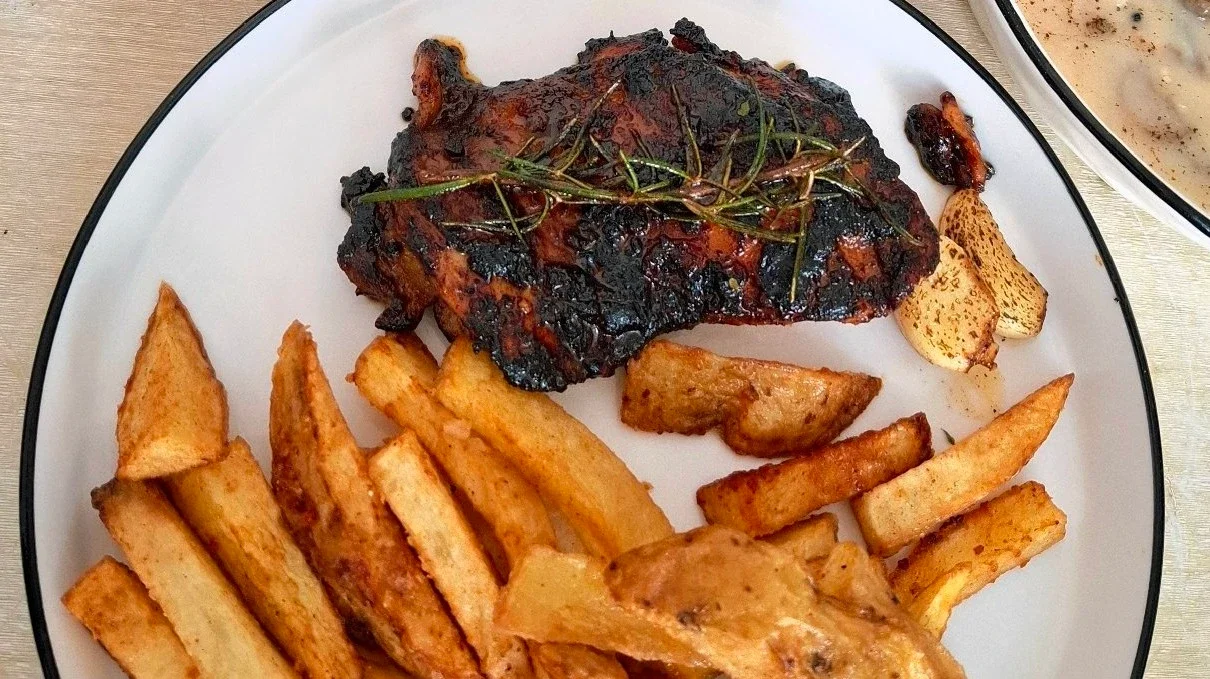 Grilled Smoked Paprika BBQ Chicken & Fries 🍟