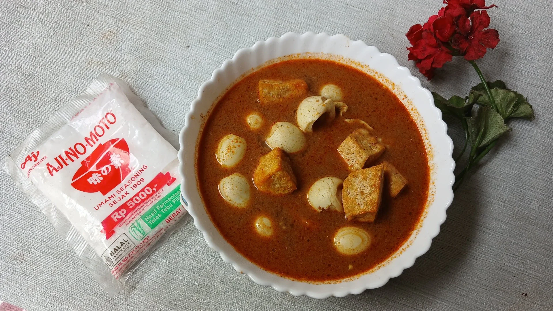 Gulai Padang Telur Puyuh Tahu Ajinomoto