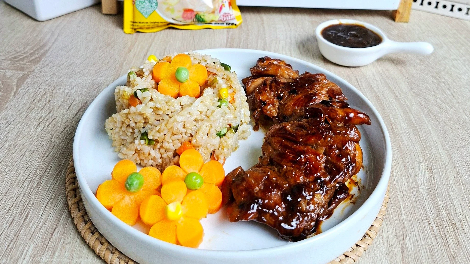 Honey Grilled Chicken with Veggie Butter Rice #JalanNinjaMasako