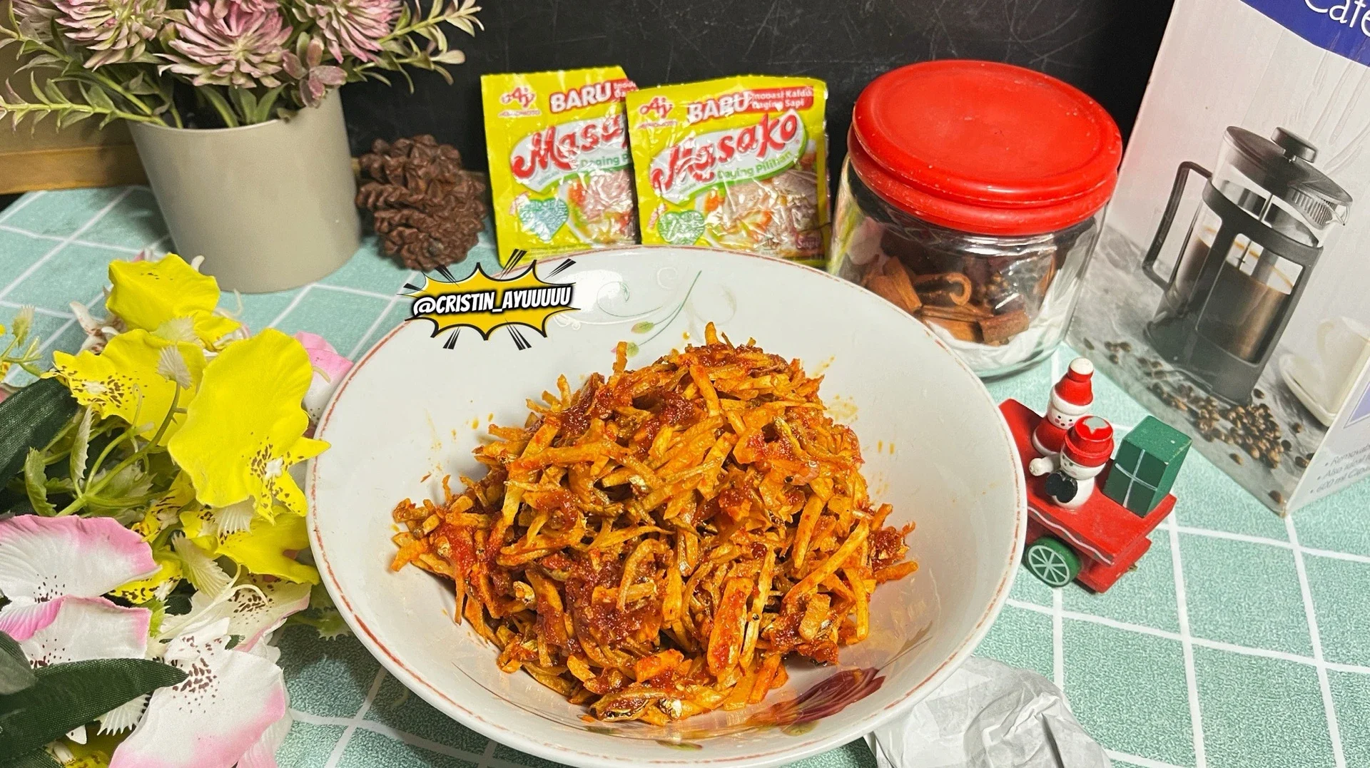 ikan Teri sambal singkong ala Masako