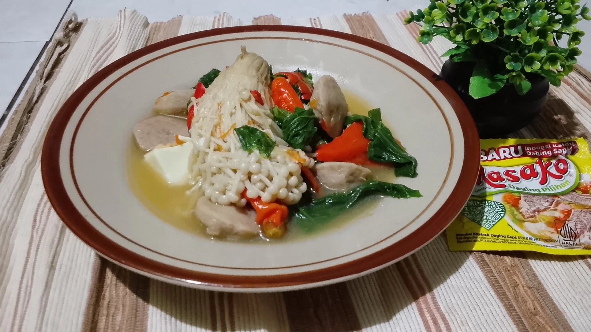 jamur enoki kuah tomyam