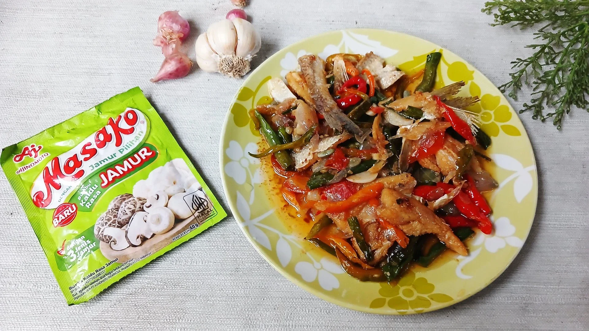 Kacang Panjang Ikan Asin Masako
