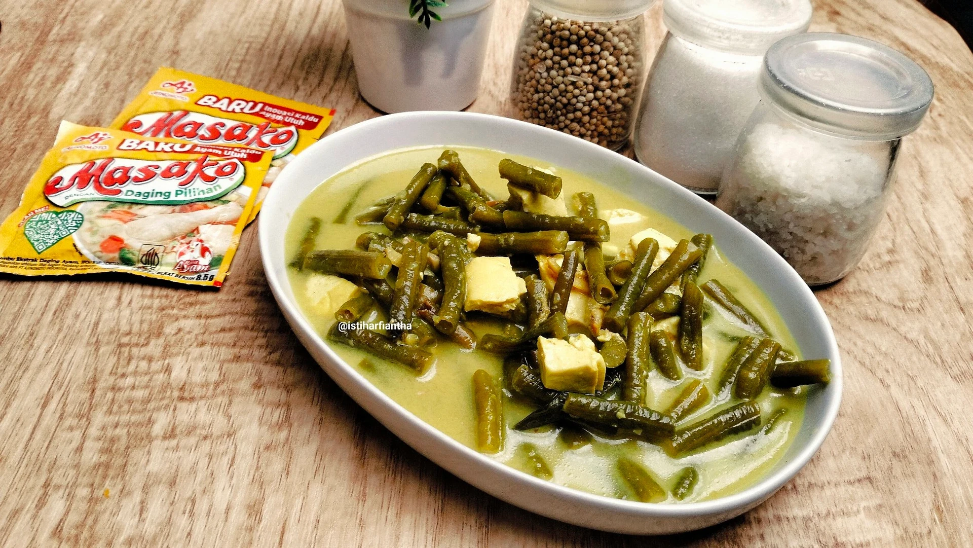 Kacang Panjang Tahu Santan Kuning ala Masako
