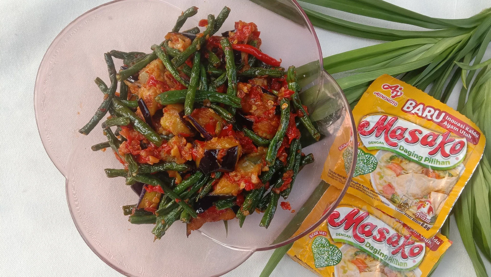 Kacang Panjang Terong Goreng Sambalado