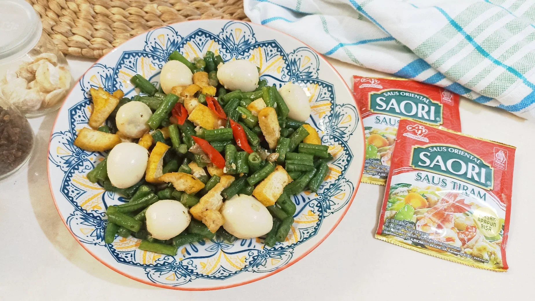 Kacang Panjang Tumis Telur Puyuh