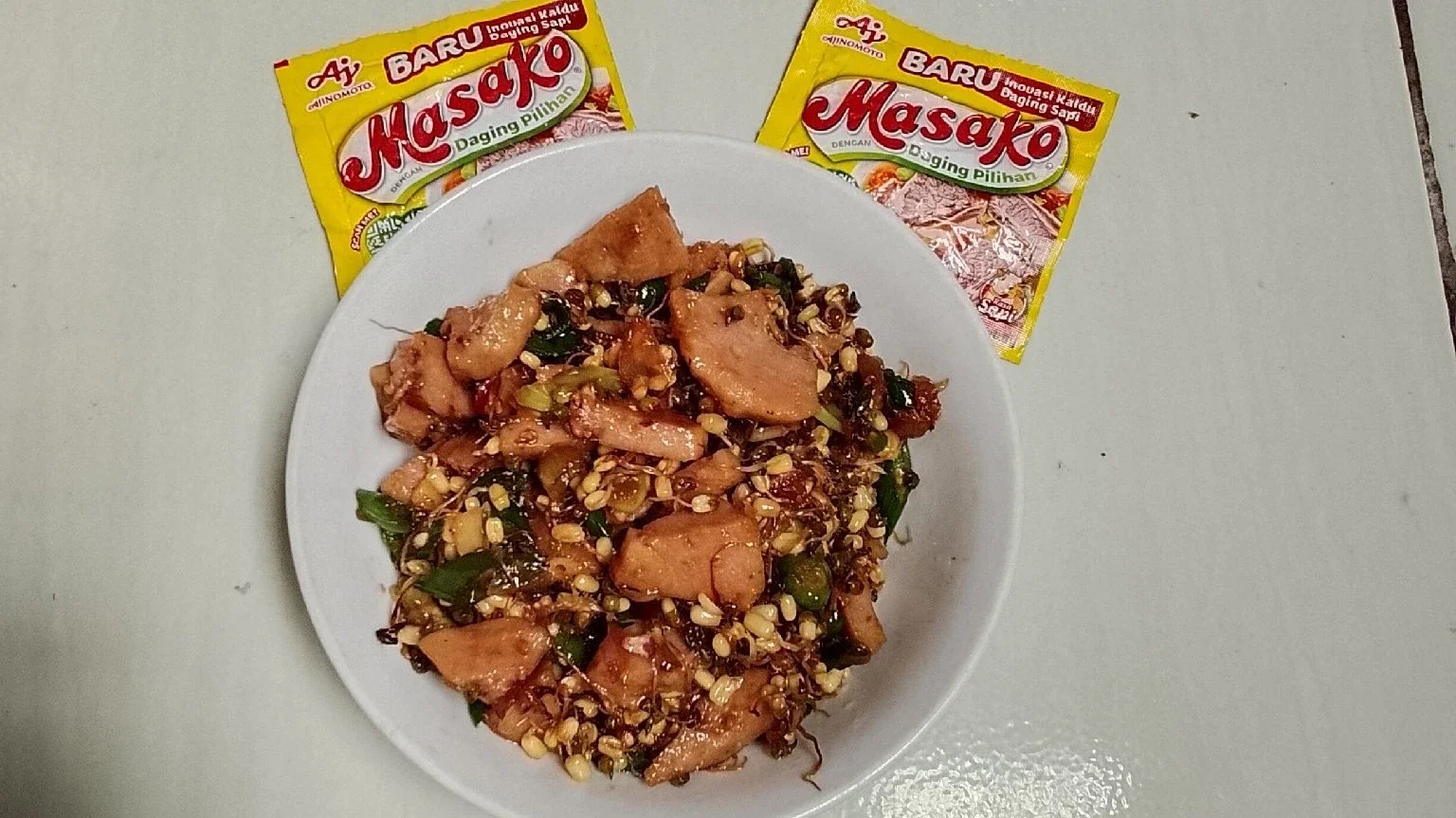 kecambah hijau&baso cabe ijo