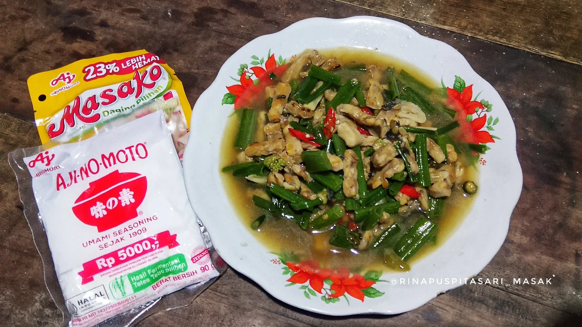 Kembang Bawang Tempe Kuah 