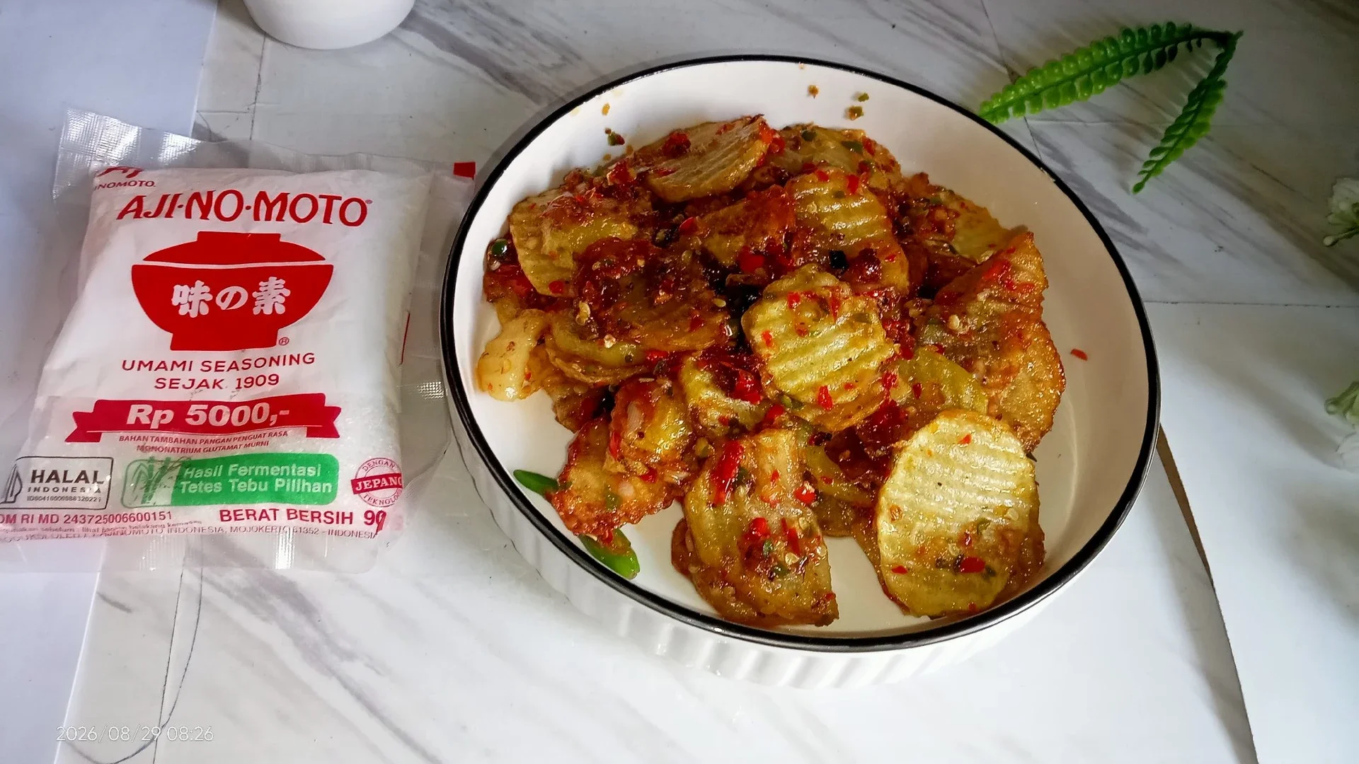 kentang goreng Chili padi 