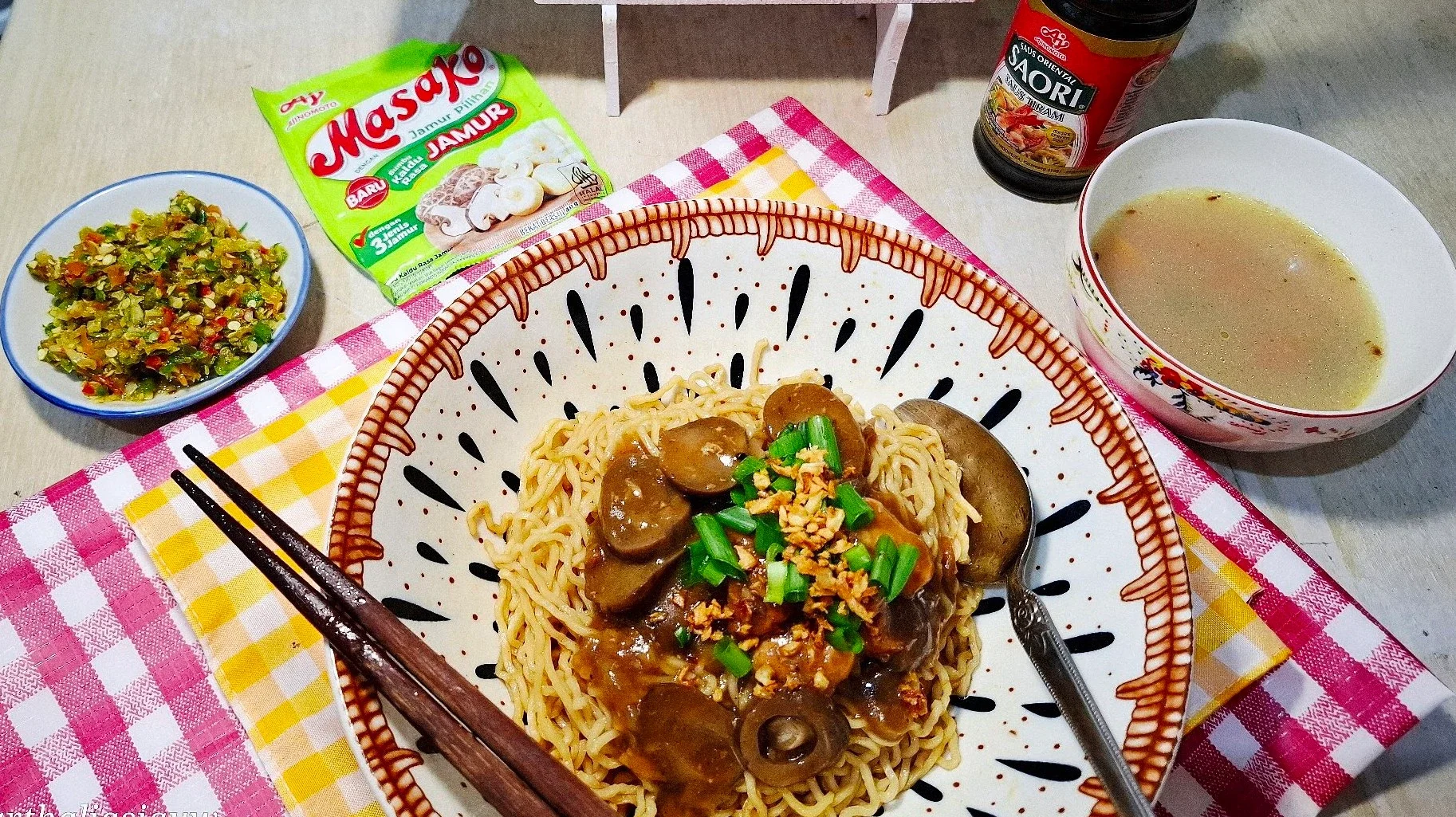 #KreasiSerbaJamur - Bakmie Jamur Merang ala Masako Jamur 🍄🍜