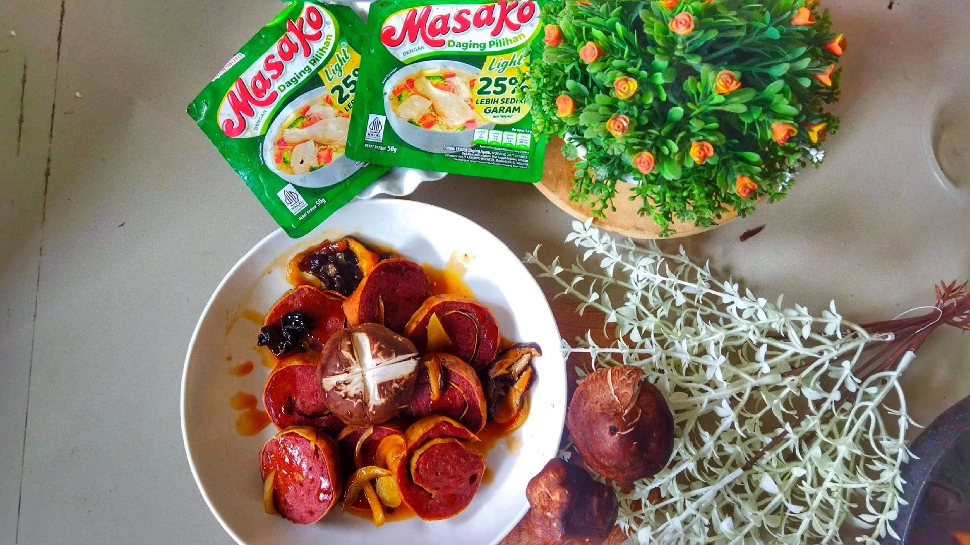#KreasiSerbaJamur ..Rolade Ayam saus Jamur ala Masako