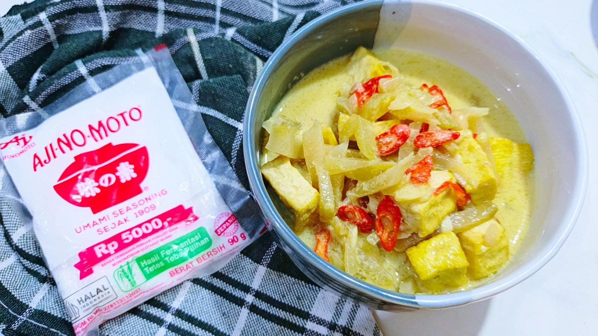 Labu Siam tahu kuah santan