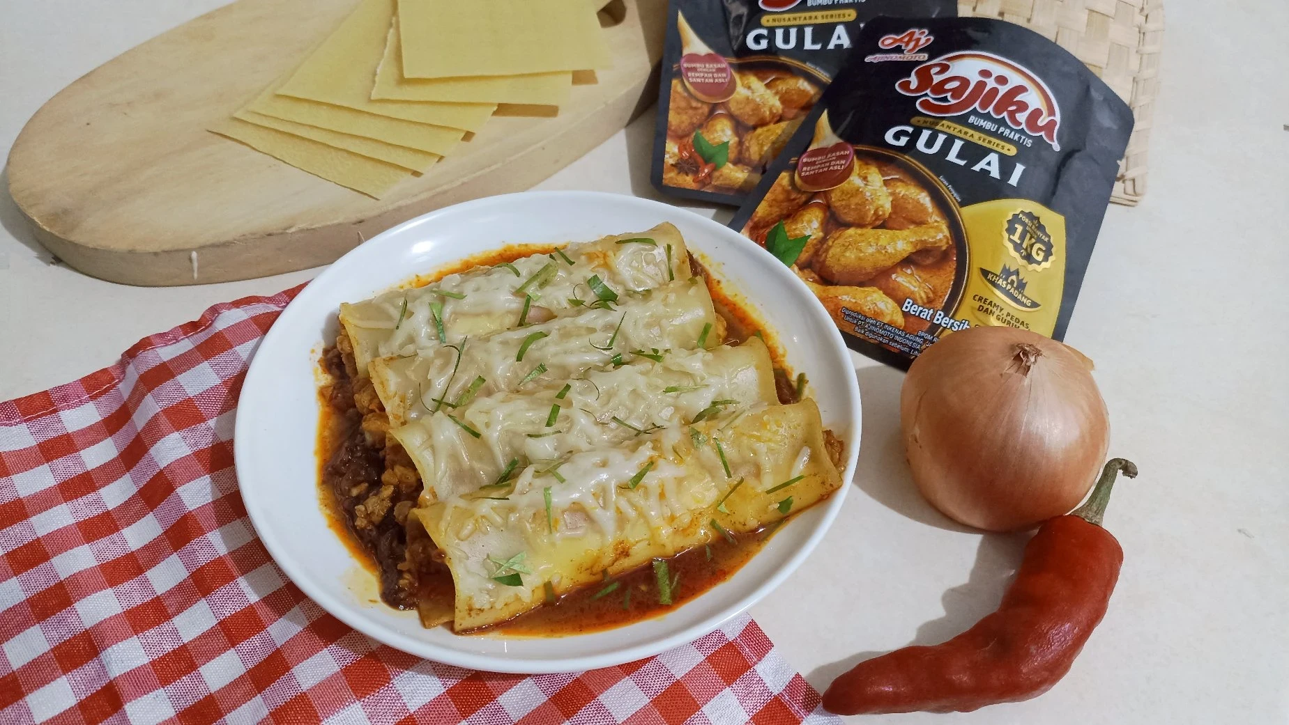 Lasagna Gulung Ayam Gulai
