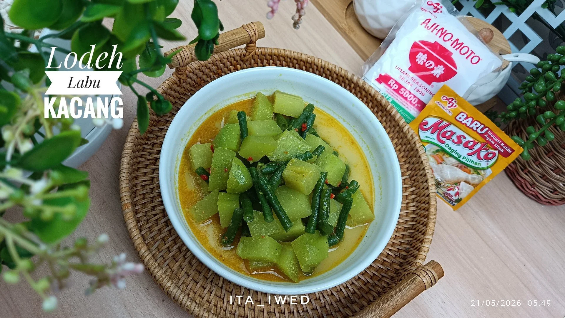 LODEH LABU DAN KACANG PANJANG