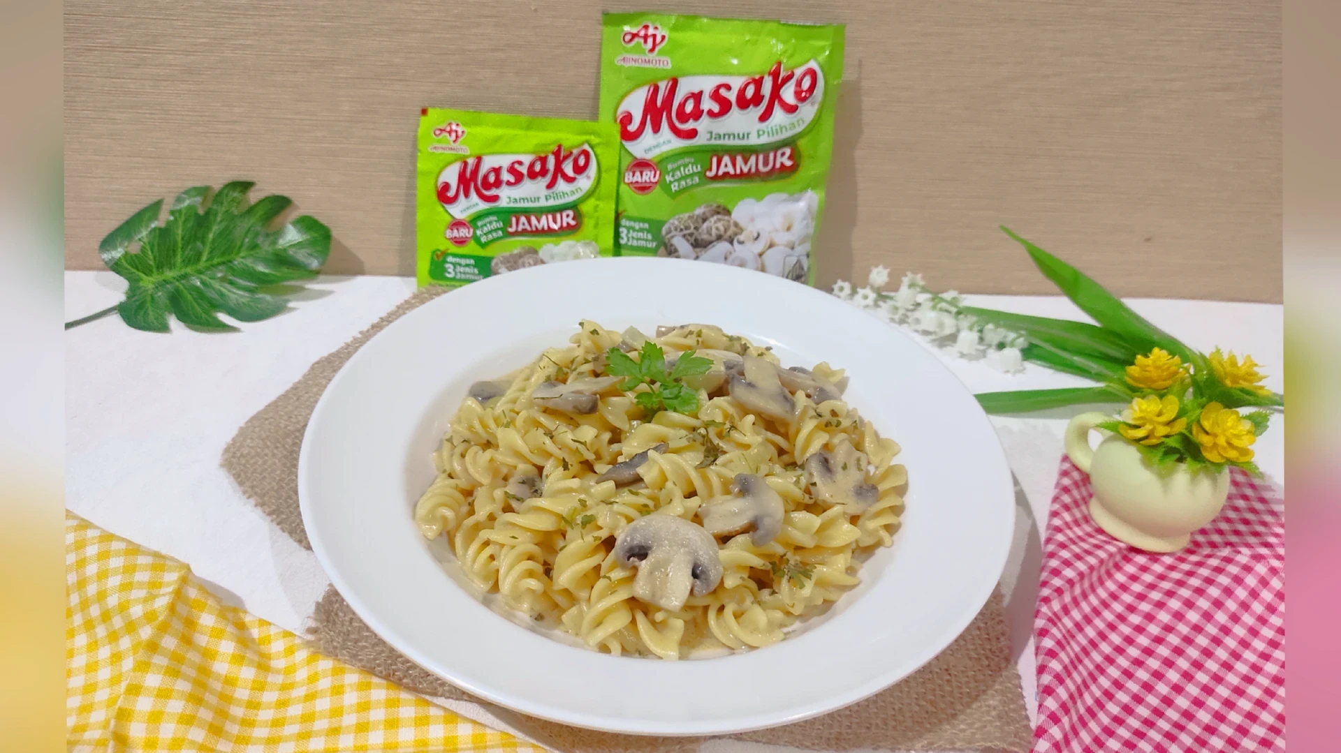 Makaroni Saus Carbonara Jamur