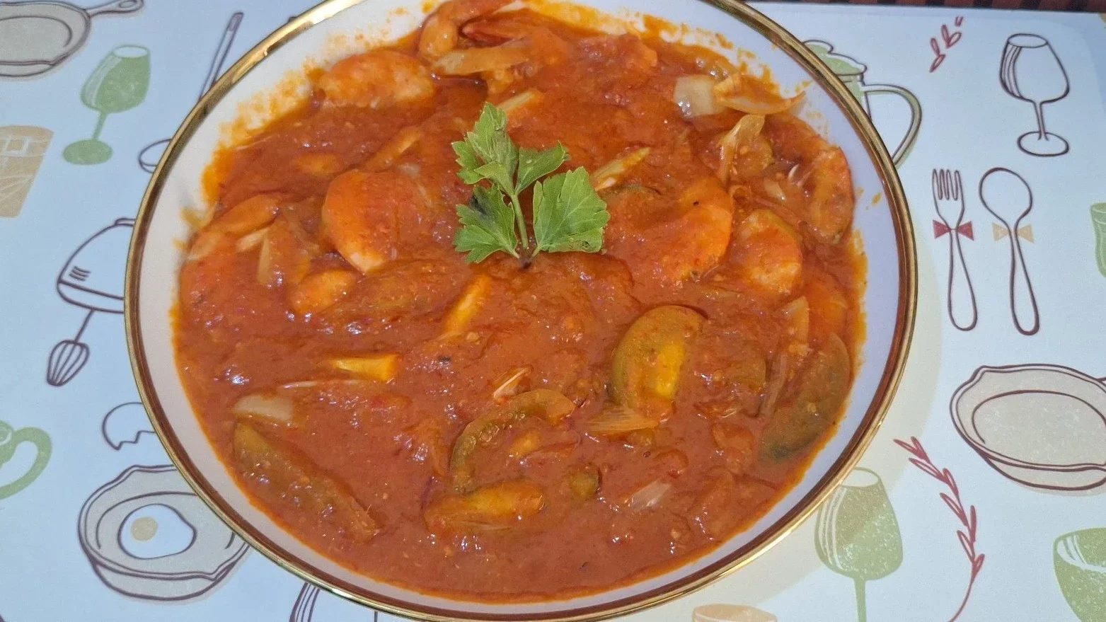 Udang Saus Padang tanpa Jagung