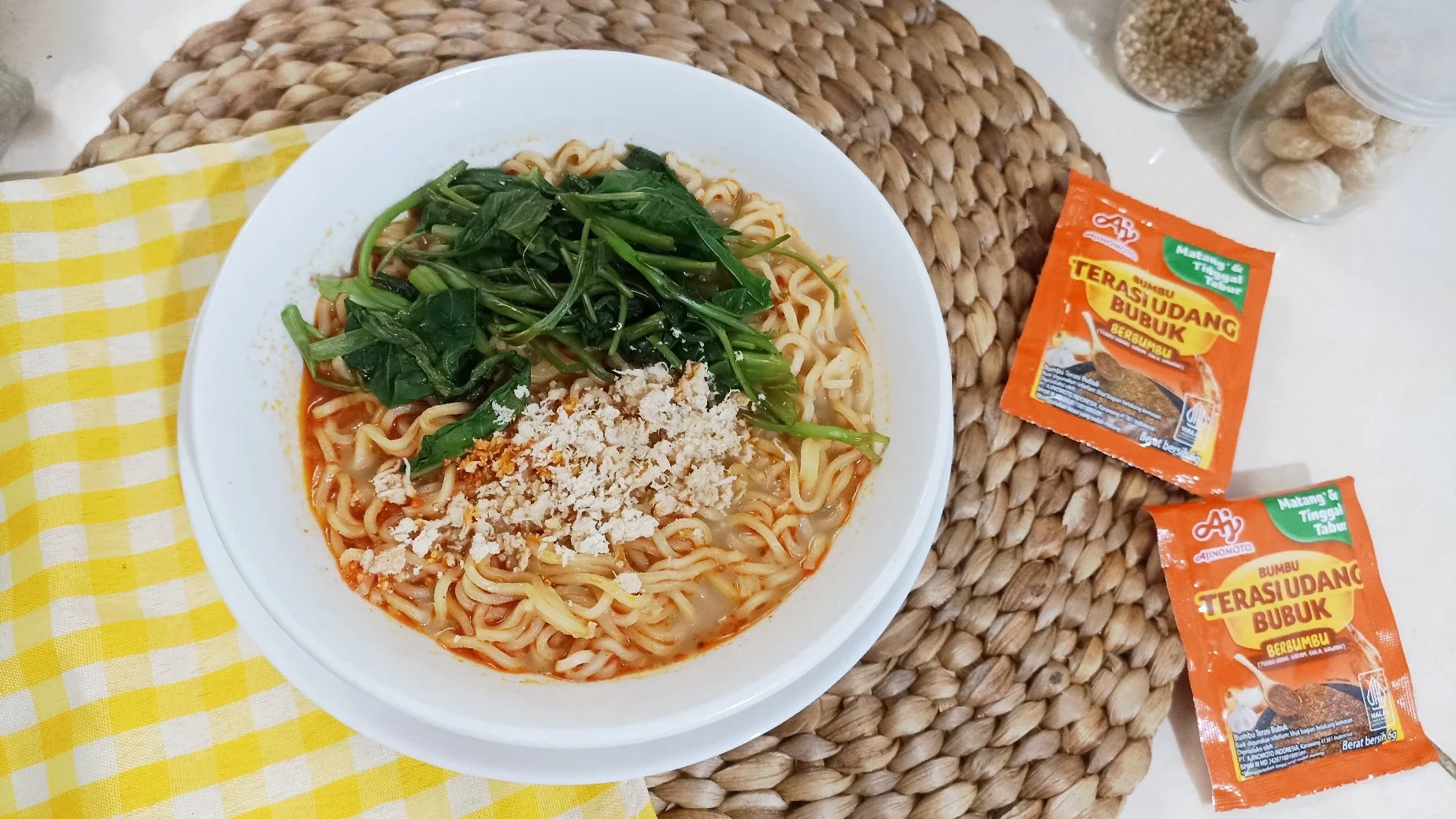 Mie Kangkung Kuah Pedas