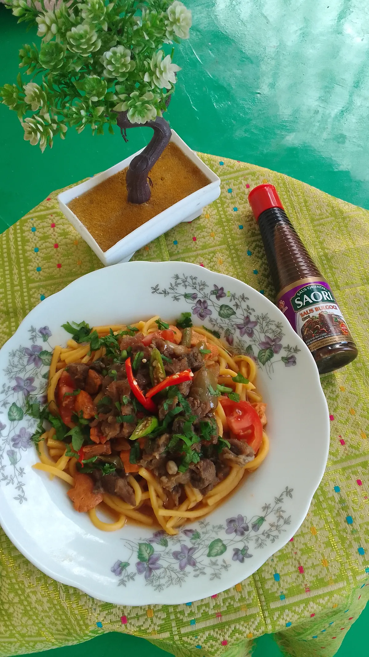 Mie lidi tauco khas Medan with Beef bulgogi
