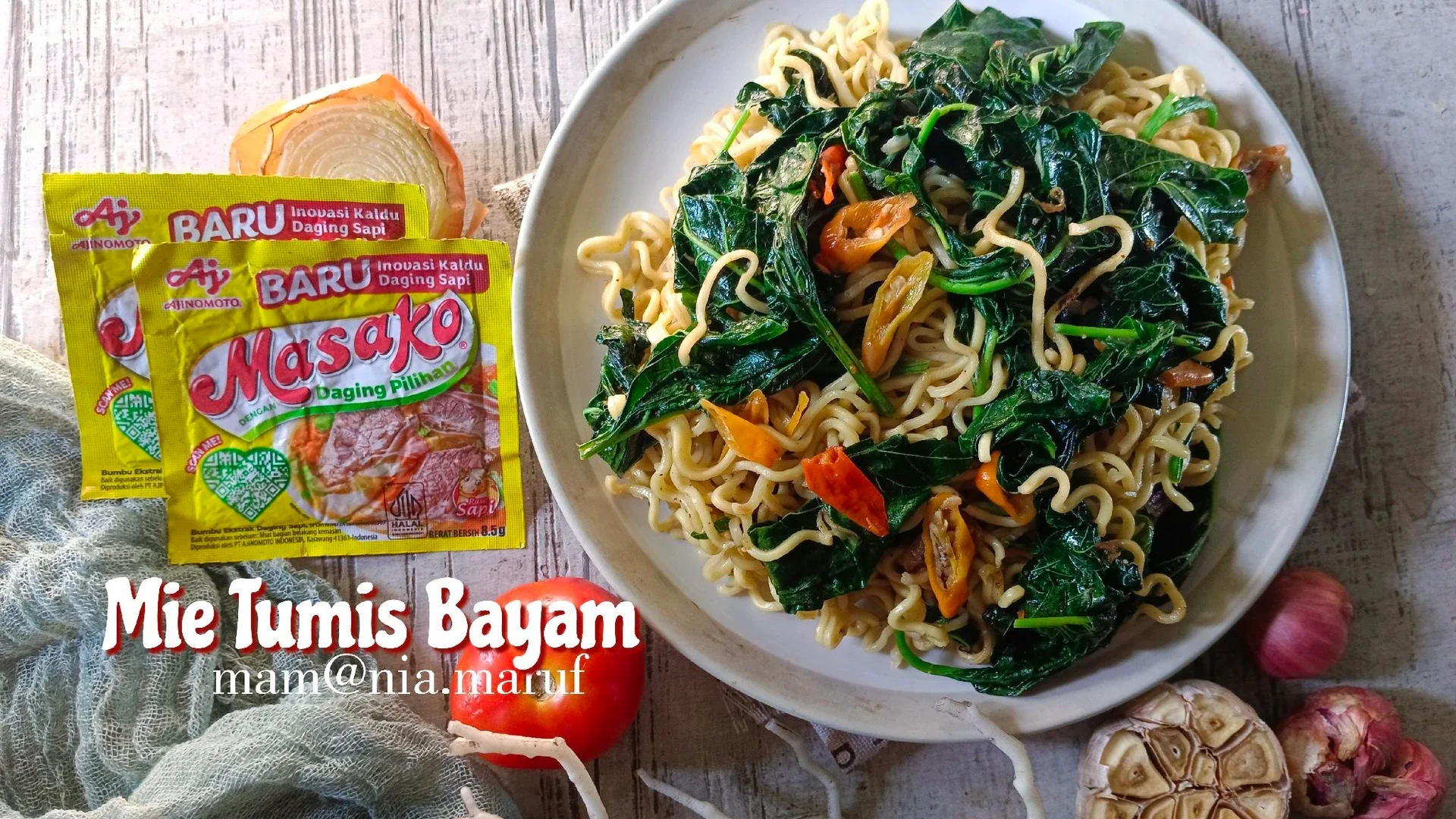 Mie Tumis Bayam