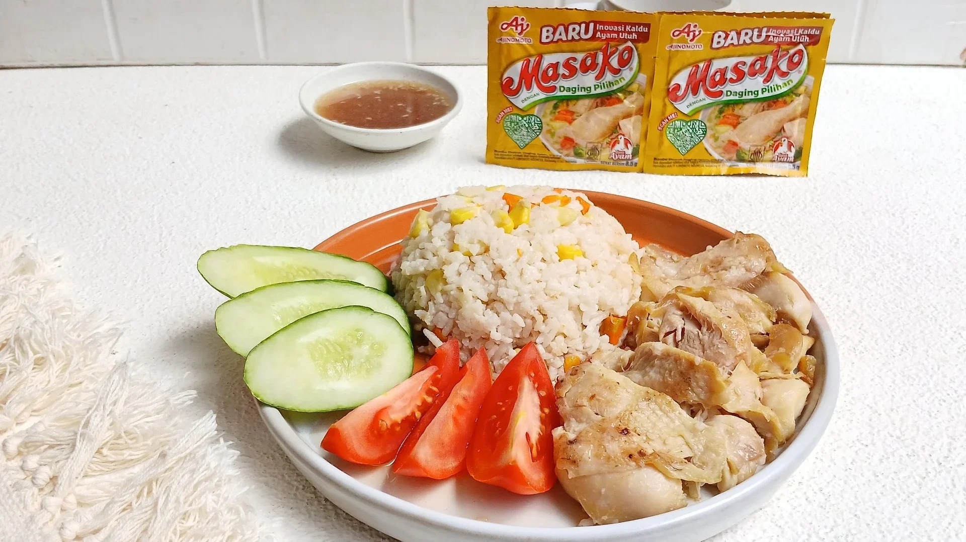 Nasi Ayam Hainan Praktis Masako