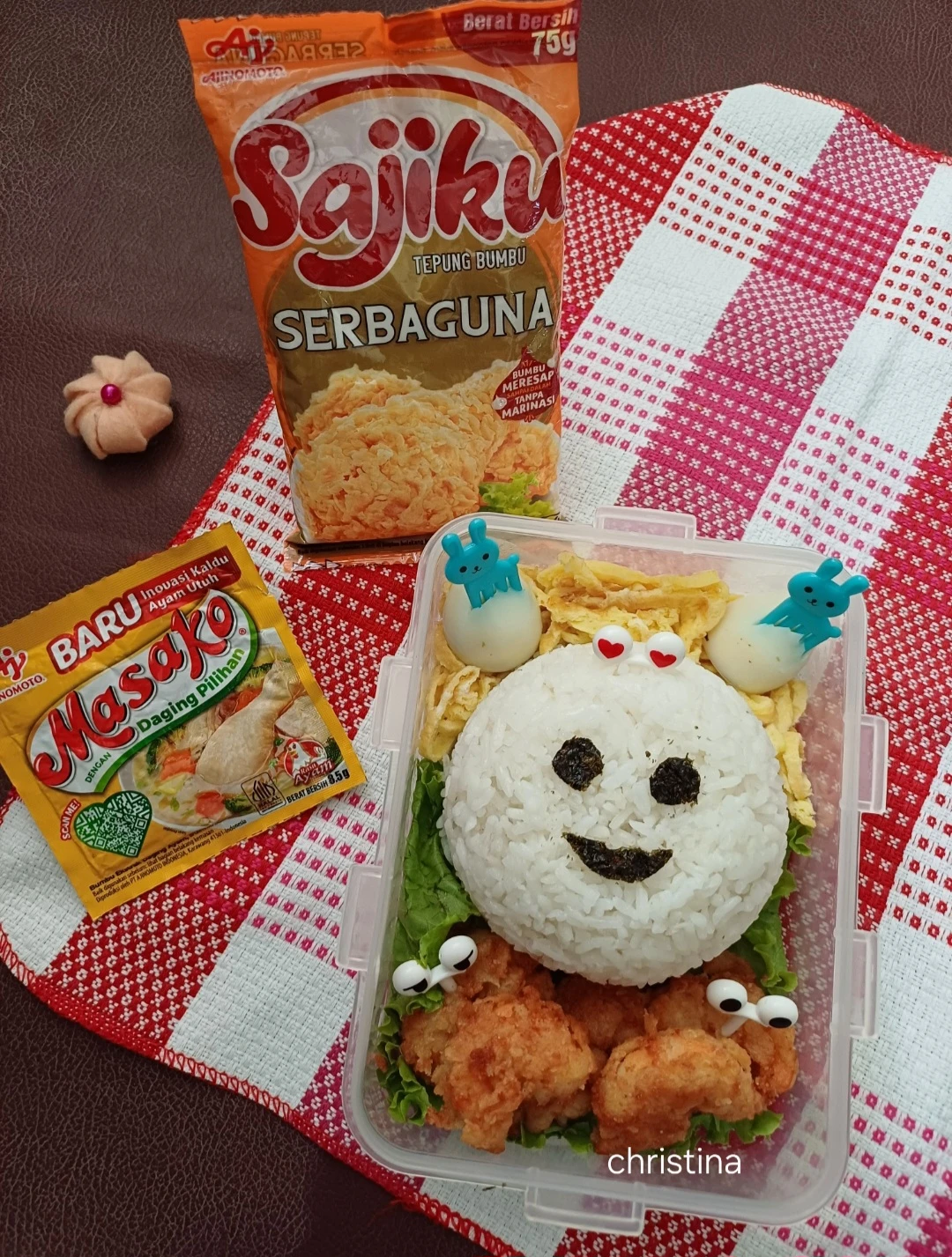 Nasi Bento Udang Telur ala Masako + Sajiku