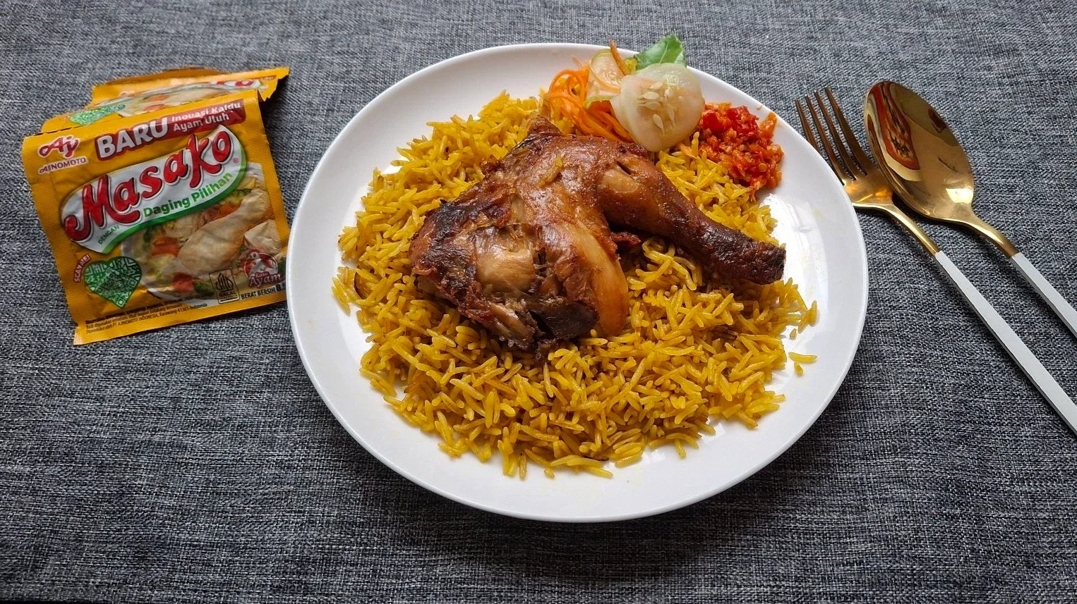 Nasi Briyani Ayam Goreng ala Masako